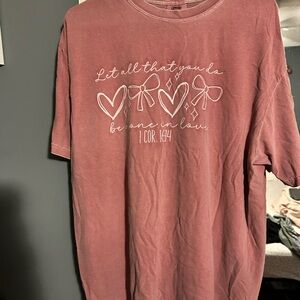 Comfort Colors Let All That You Do Be Done in Love Christian T-Shirt XL